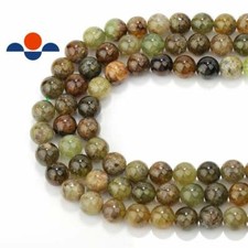 Natural Green Garnet Smooth Round Beads Size 6mm 8mm 10mm 12mm 15.5" Strand