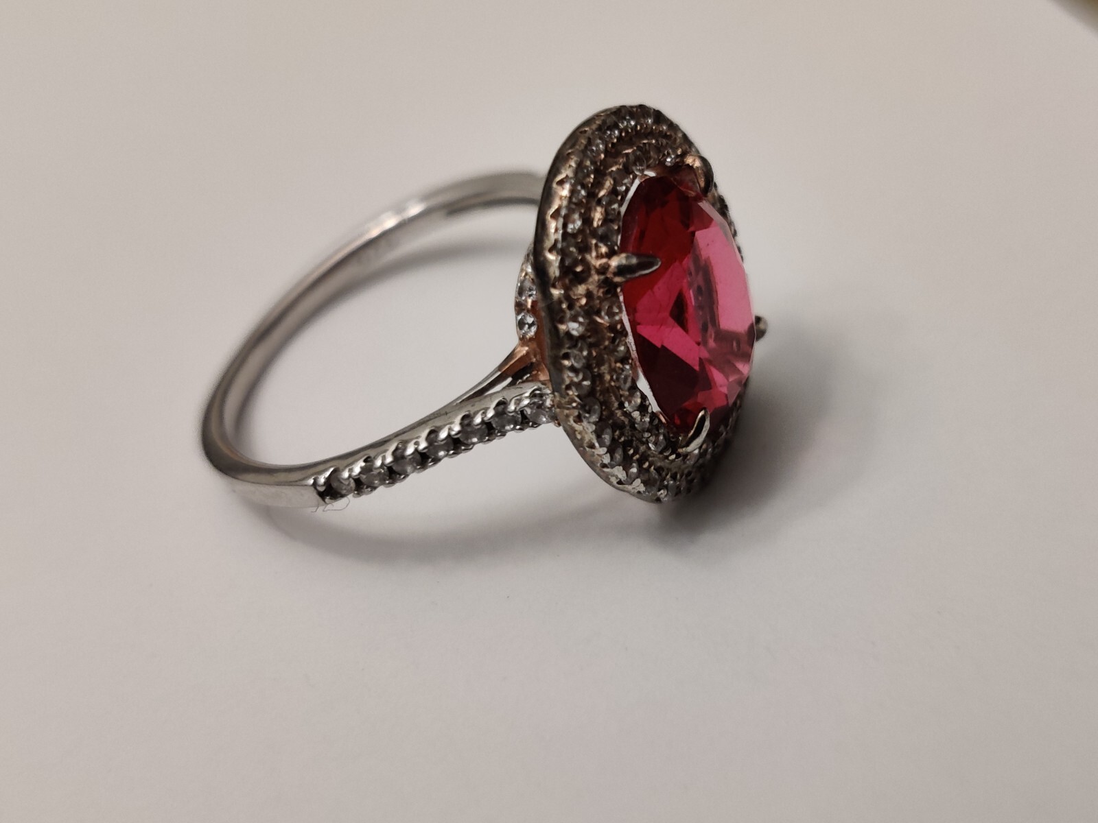 Stunning Large Lab Created Ruby Cocktail Ring Ste… - image 12