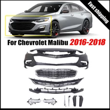 Front Bumper Cover Kit with Fog light Trim For 2016-2018 Chevrolet Malibu