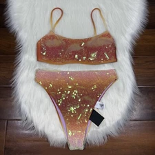Gianni Bini Dannijo Small / XS Sequin Frankie Top Frida Bikini Bottom Swimsuit