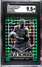 2019-20 Panini Mosaic #3 Dennis Rodman Old School GREEN PRIZM SGC 9.5 MINT+