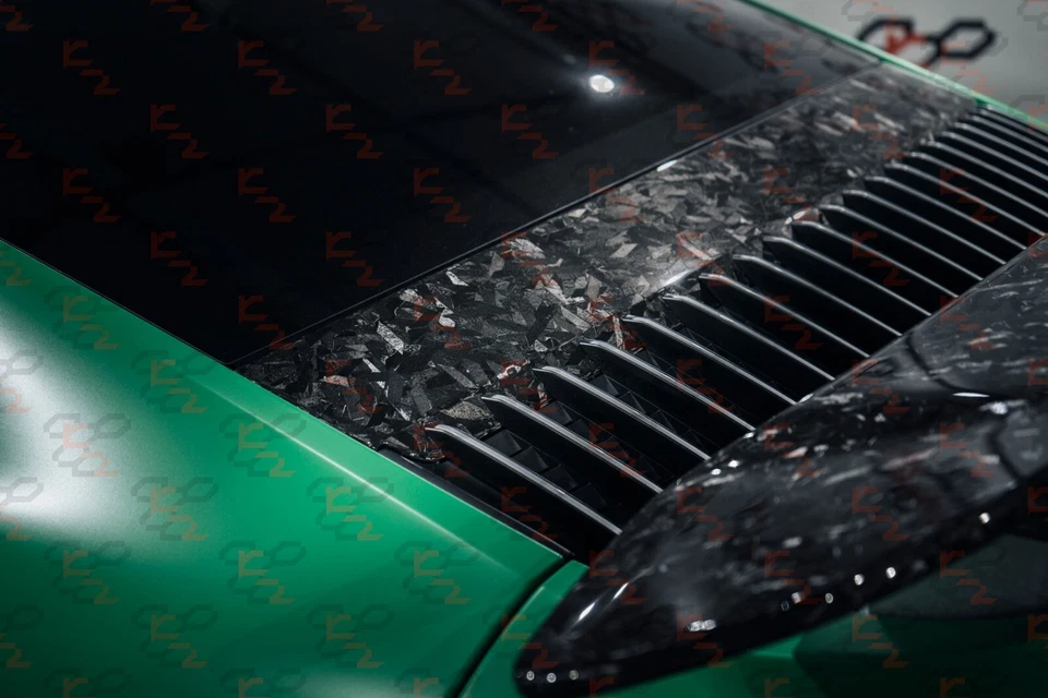 Porsche 911 992 Turbo S Forged Carbon Fiber Trunk Grille Lid Panel Air Guide - Image 4 of 4