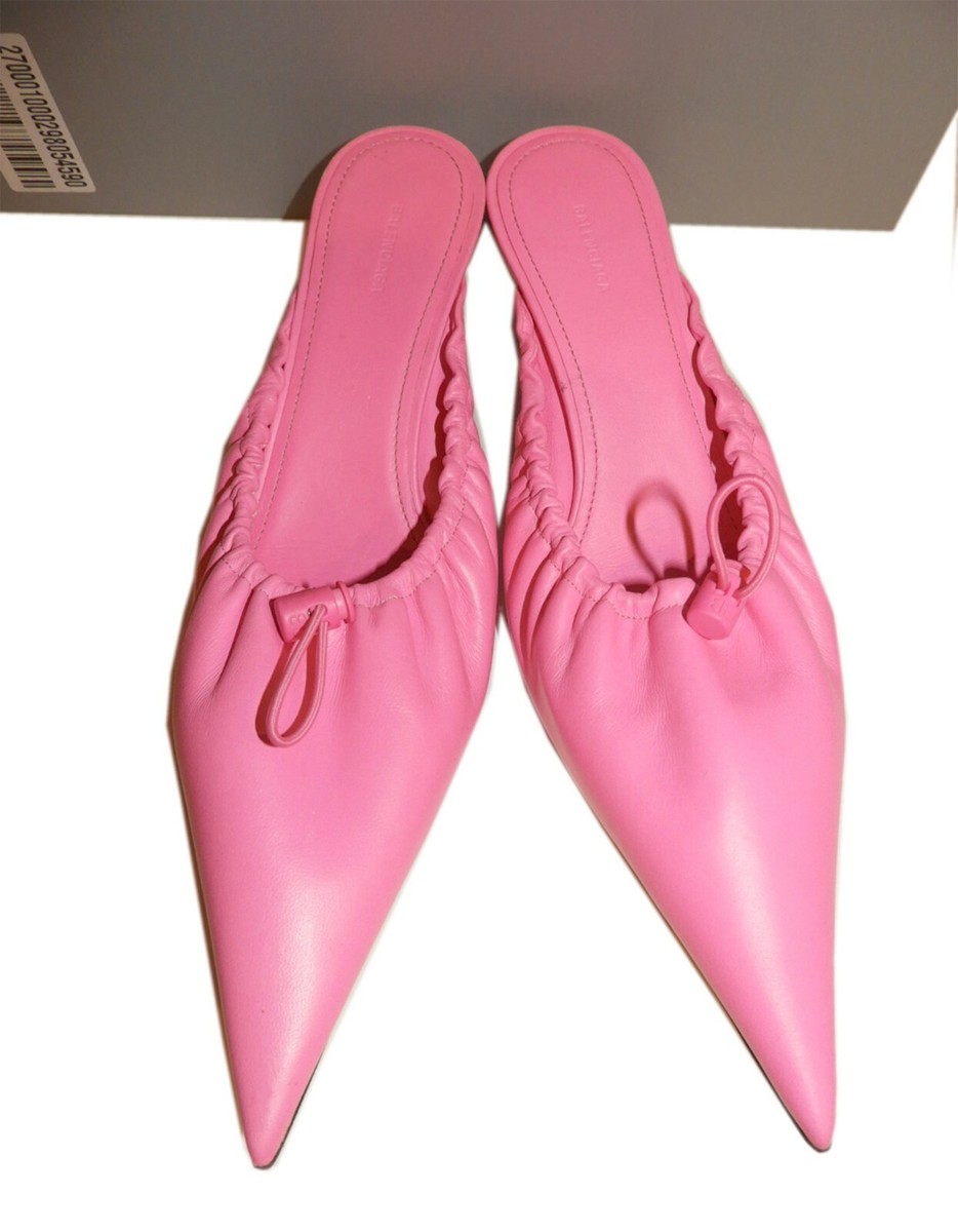 Balenciaga Knife パンプス Balenciaga Knife Leather Mules Sandals Bow Shoes Pink 40