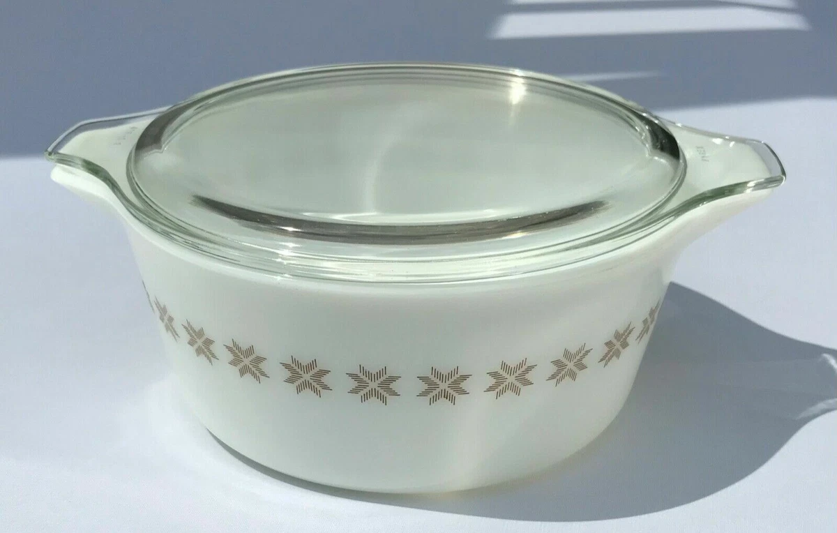 Vintage PYREX Town and Country Brown ~ Star ~ 473 1 QT Casserole Dish w  Lid | eBay