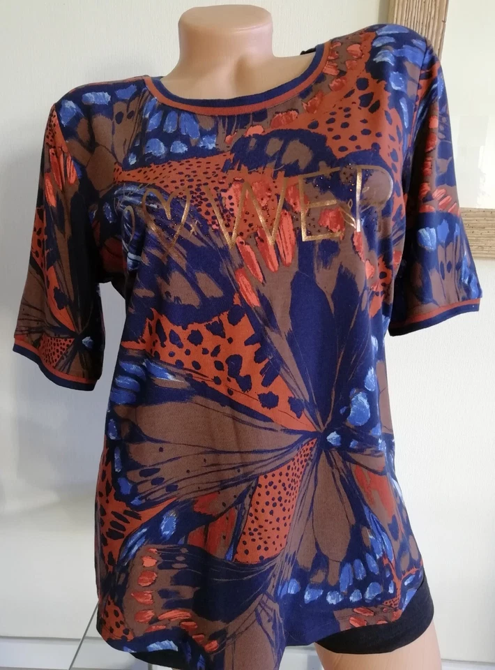 Gr. 40 Betty Barclay Damen Shirt Modern Art Schmucksteine blau-braun -40% Rabatt - Bild 2 von 3
