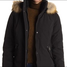 Sam Edelman New Faux Fur Trim Hooded Parka Coat Jacket Winter Size 3x