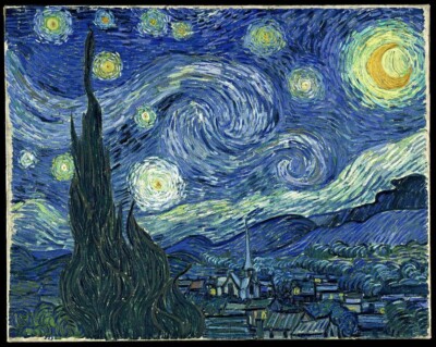 The Starry Night   Vincent van Gogh 1889 Print   Post-Impressionist Nocturne Sky