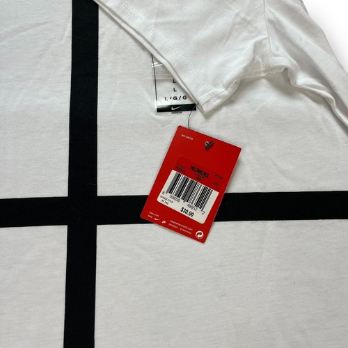 Women's Nike Tee Athletic Fit Black White Cross T Shirt - Size Large NWT - 第 4/10 張圖片