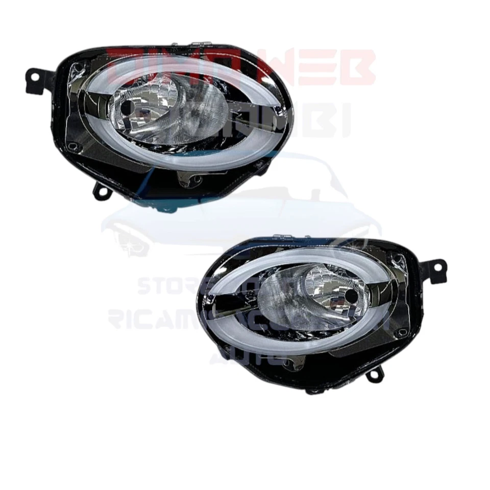 COPPIA FARI FANALI INFERIORI DX SX FIAT 500 DAL 2015 RESTYLING PARABOLA NERA LED - Imagen 2 de 2