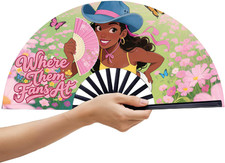 13'' Large Boots on the Ground Hand Fan, Where Them Fans at Clack Fans for Line