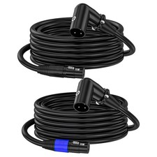 XLR Right-Angle Male to Straight Female Microphone Extension Cable,...