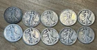 Lot Of 10 Silver Walking Liberty Half Dollars