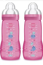 2 MAM Easy Active 2nd Age Feeding Bottle, 330ml - 6+ Months - X-Flow Teat, Speed