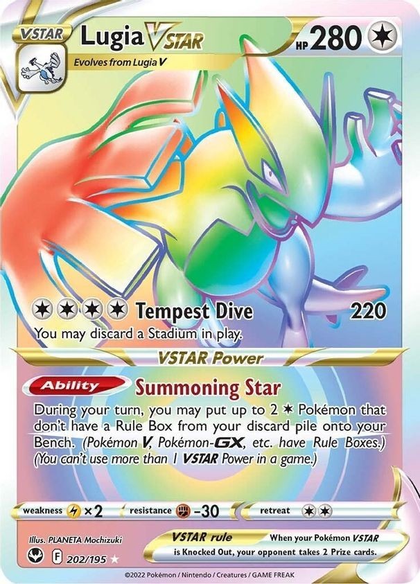 Lugia VSTAR - 202/195 - Pokemon Silver Tempest Secret Rare Card NM