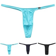 Ice Silk Men Underwear Gstring Thong Low Rise Bulge Pouch Tback Comfortable Fit