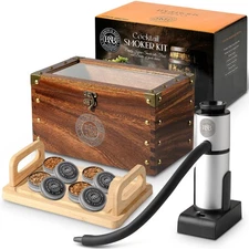 BOURBON&BARREL Cocktail Smoker Kit | Crafted with Walnut Wood | Whiskey Smoke...