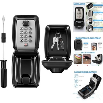 Wall Mount Key Lock Box 12-Digit Combination Weatherproof Outdoor Security Safe
