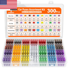 300Pcs Car Fuse Assortment Kit, 160 Mini Blade Fuses Automotive  90 Standard Au