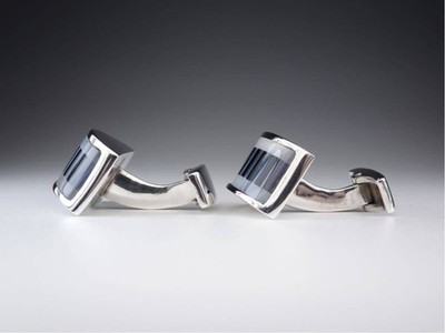 ★TATEOSSIAN★ カフリンクス ストーン ブルー SV925 シルバー Tateossian SV925 Silver Mother-of-Pearl Onyx Cufflinks Used From