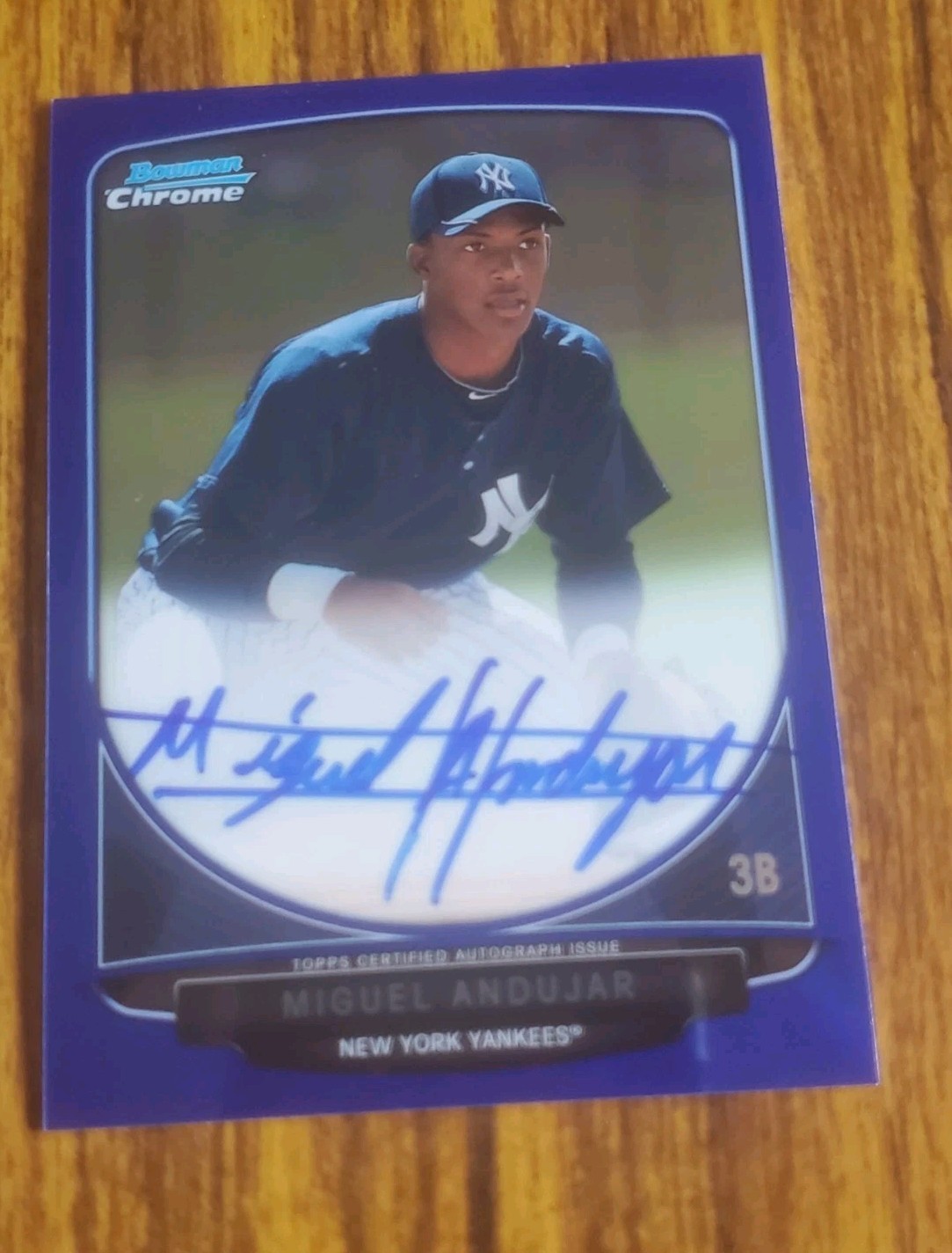 2013 Bowman Chrome RC Miguel Andujar Auto Blue Refractor Rookie Card 148/150