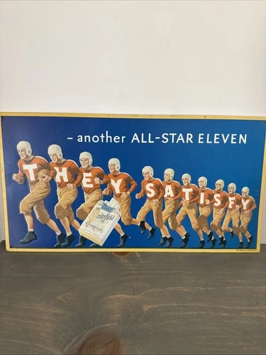 Chesterfield Cigarettes Another All Star Eleven 3D Tin Sign Vintage EUC 18X9.5in
