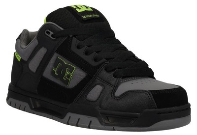 DC Stag Herren Leder Skate Turnschuhe - Grau Schwarz Grün