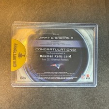 2015 Bowman Football Jimmy Garoppolo Relic New England Patriots Topps