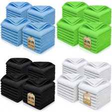 Microfiber Towel 24-PK Cleaning Washcloth Rag for Car Drying House Bath Kitchen