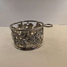 Vtge Godlinger silver plated wine bottle coaster with cork holder