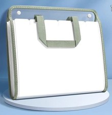 Green 13 Compartment A4 Document Folder Transparent Waterproof Snaps