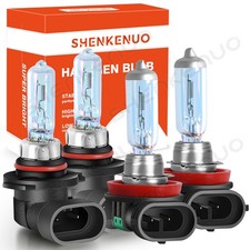 9005 H11 Halogen Headlight Kit Combo Bulbs Highlow Beam Super Bright White New