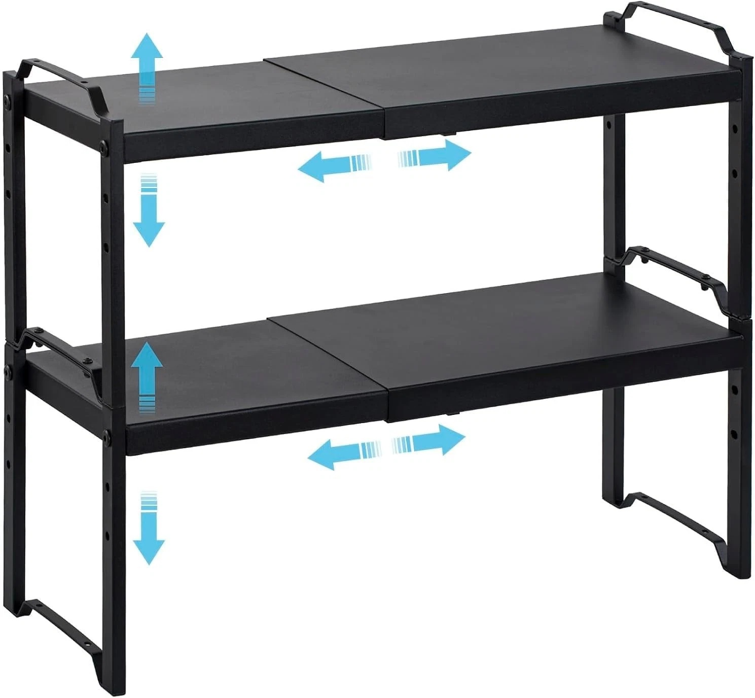 2 Pack Expandable Cabinet Countertop Shelves, Stackable Shelves Organizers Fo...