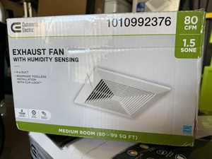 Commercial Electric 80 CFM 1.5 Sone Bathroom Exhaust Fan with Humidity Sensing