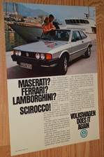 1979 VW SCIROCCO ORIGINAL VINTAGE ADVERTISEMENT PRINT AD 79 VOLKSWAGEN
