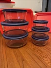 Pyrex 12 Pc. 6-Container storage Glass bowls with 6-Blue lids