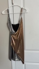 Metallic Silver and Gold Mini Dress