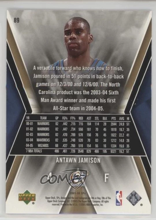 2005-06 SPx Spectrum /25 Antawn Jamison #89 - Image 2 of 2