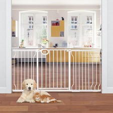 Stair Baby Gate 57-66 Inch, Extra Wide Safety Gate for Baby Pet Adjustable Do...
