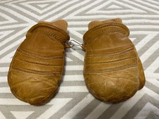 Vintage Small Brown Leather Children's Winter Glove