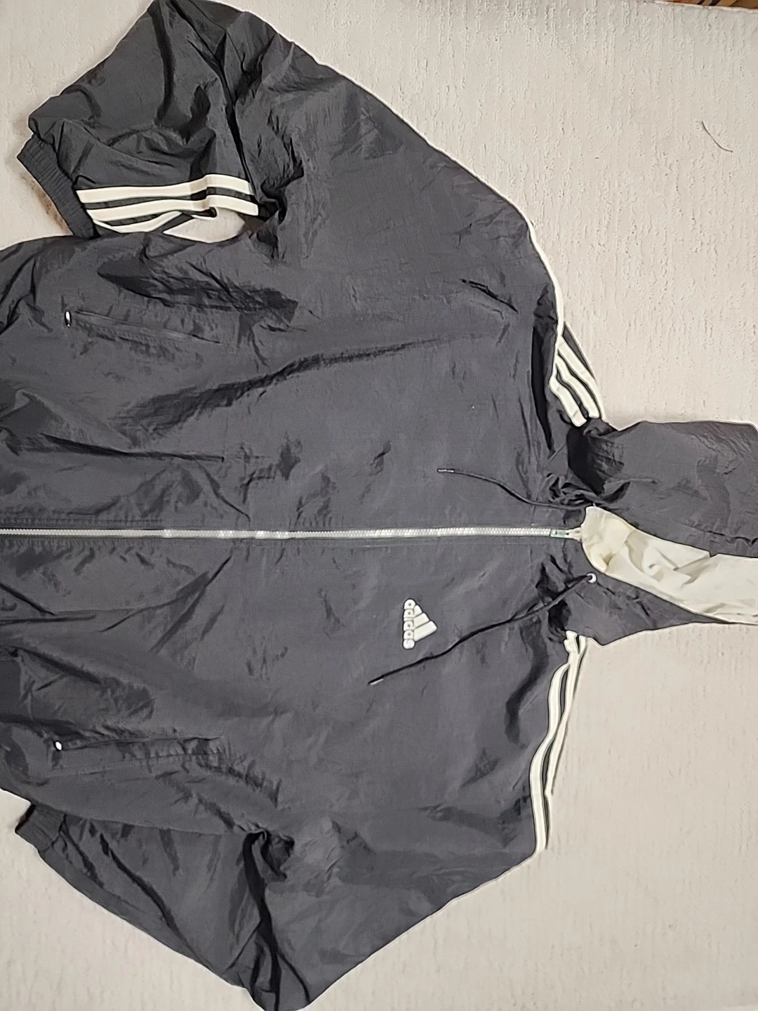 Vintage Adidas Full Zip Hooded Jacket Size XL Tall