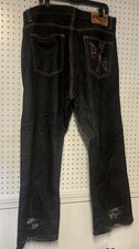 FUBU Jeans Y2K Baggy 40 X 34 Embroidered Gray Skater Streetwear 90s Collection