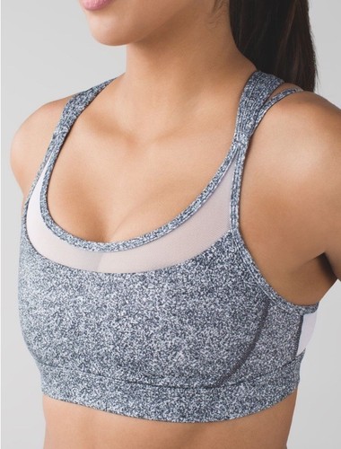 Lululemon Get Down Sports Bra Sz 6 C/D Cup - Rio Mist White Black