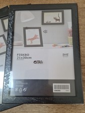 IKEA Fisko Picture Frames 21x 30cm 3 Black 1white Brand New