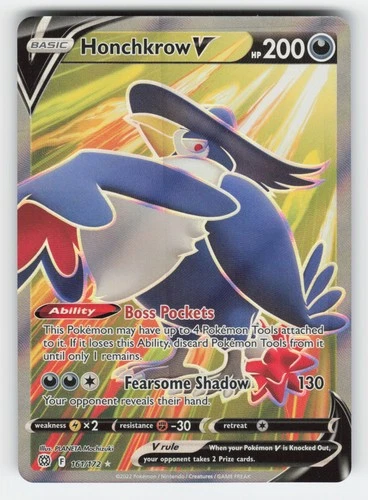 Honchkrow V (Full Art) 161/172 SWSH09: Brilliant Stars Holo NM