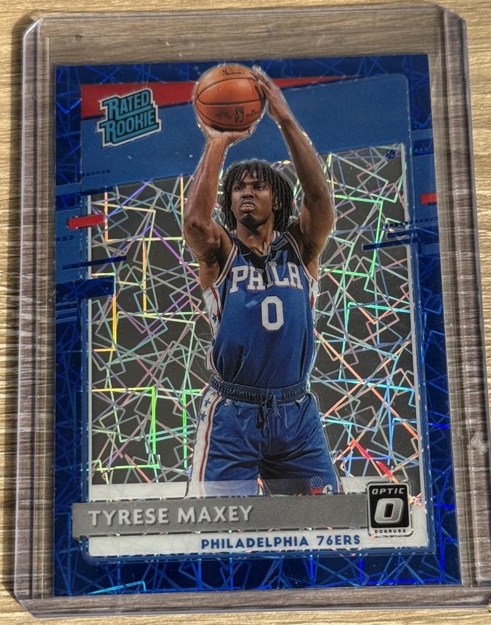 2020-21 Donruss Optic Tyrese Maxey RC Rookie Blue Velocity Prizm #171