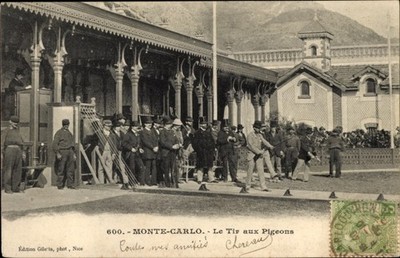 Postcard Monte Carlo Monaco, pigeon shooting - 4003796