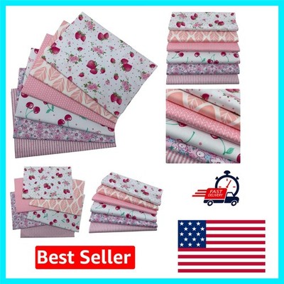 6 Pre-Cut Pink Cotton Fabric Squares 20x20'' for Creative Quilting & Crafting