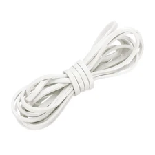 Flat Leather Cord, 3.3 Yard 4mm Leather String Strips for DIY Crafts Pure White