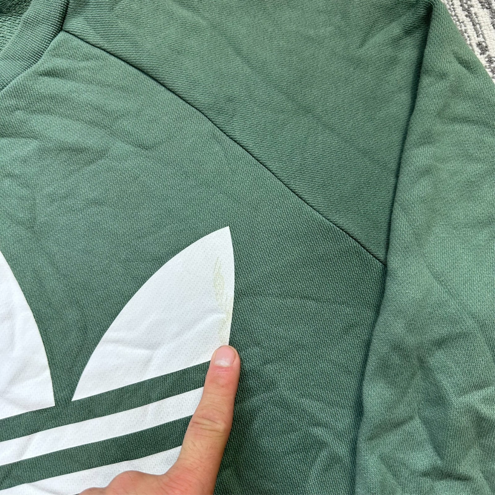 Women's Adidas Originals Sage Green Trefoil Logo Size UK 16 Crewneck Sweatshirt image 3