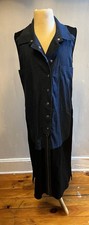 Ermanna Sheath Sleeveless Dress Blue/Black Snap/Zip Collar NWT’s Size 36(6)